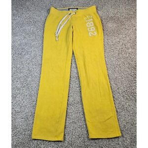Vintage Abercrombie & Fitch Y2K Yellow Sweatpants 1892 Fitch Graphic - Size S